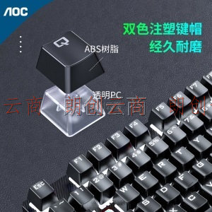 AOC GK410+MS100机械键盘套装 有线键鼠套装 游戏键鼠套装 电脑键盘 游戏办公 全键无冲 黑色 青轴