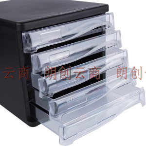 广博(GuangBo)五层桌面文件柜/档案柜/资料柜/办公用品 灰黑颜色随机 单个装WJK9266