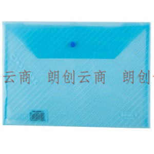 广博(GuangBo)A4按扣纽扣文件袋斜纹加厚透明大容量资料包学生用试卷收纳档案办公用品20只装蓝色A6320KA
