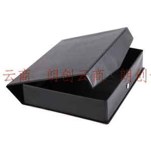 齐心(Comix) 档案盒A4 文件盒55mm 磁扣式资料盒(带压纸夹) 黑色 办公文具 A1236