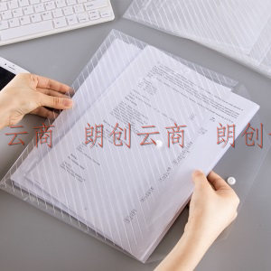 广博(GuangBo) 白色A4透明文件袋 按扣档案袋 办公用品 20个装 A6399