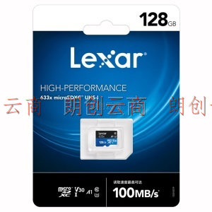 雷克沙（Lexar）128GB TF（MicroSD）存储卡 Class10 U3 A1 读100MB/s （633x）