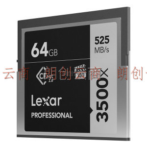 雷克沙（Lexar）64GB 读525MB/s 写375MB/s CFast2.0存储卡 3500x 符合VPG-130 适用高清摄像机