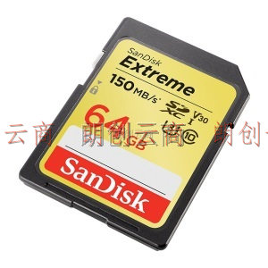 闪迪（SanDisk）64GB SD存储卡 U3 C10 V30 4K至尊极速版单反相机内存卡 读速150MB/s 写速60MB/s 高速连拍
