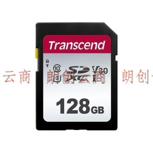 创见（Transcend）SD存储卡U3 C10 V30 95M/S 佳能索尼尼康单反微单相机内存卡 300S系列 4K高清摄录 128GB