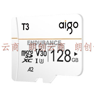 爱国者（aigo）128GB TF（MicroSD）存储卡 T3 行车记录仪&安防监控专用 超长时间连续写入 经久耐用
