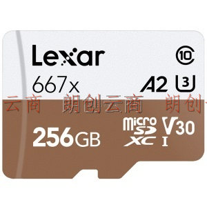 雷克沙（Lexar）256GB TF（MicroSD）存储卡 C10 U3 V30 A2 读100MB/s 写90MB/s 高速稳定不掉速（667x）