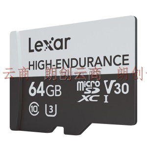 雷克沙（Lexar）64GB TF（MicroSD）存储卡 C10 UHS-I U3 V30 读100MB/s 高度耐用 行车记录仪&安防监控专用
