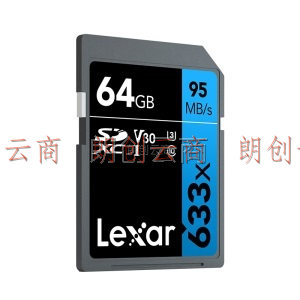 雷克沙（Lexar）64GB 读95MB/s 写45MB/s SDXC Class10 UHS-I U3 V30 SD高速存储卡（633x）