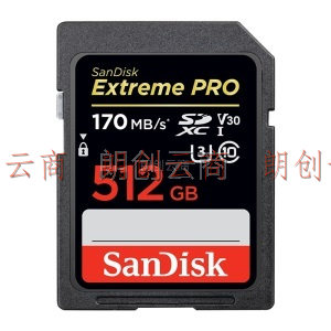 闪迪（SanDisk）512GB SD存储卡 U3 C10 4K 至尊超极速版数码相机内存卡 读速170MB/s 写速90MB/s