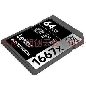 雷克沙（Lexar）64GB 高速SD存储卡U3 V60内存卡读250MB/s 写120MB/s（1667X Pro版 写速大幅提升）