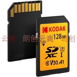 柯达(Kodak)128GB SD存储卡U3 A1 V30 性能级 读速100MB/s 4K高清储存卡微单数码摄相机内存卡