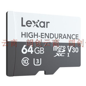 雷克沙（Lexar）64GB TF（MicroSD）存储卡 C10 UHS-I U3 V30 读100MB/s 高度耐用 行车记录仪&安防监控专用