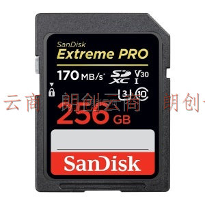 闪迪（SanDisk）256GB SD存储卡 U3 C10 V30 4K至尊超极速版数码相机内存卡 读速170MB/s 写速90MB/s