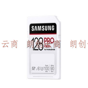 三星（SAMSUNG）128GB SD存储卡 4K U3 Class10 PROPlus内存卡 读速高达100mb/s写速90mb/s专业相机卡单反卡
