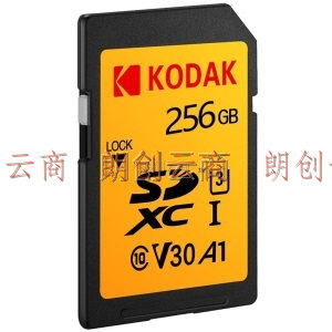 柯达(Kodak)256GB SD存储卡U3 A1 V30 读速100MB/s 4K高清录制单反微单数码相机内存卡