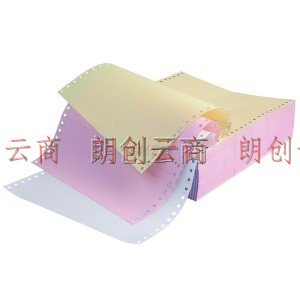 齐心(Comix) 晶纯彩色电脑打印纸241-3三联二等分80列(不撕边 色序：白红黄 1000页/箱) C6266K