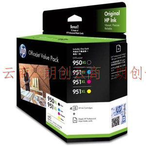 惠普（HP）950/951XL原装墨盒 适用hp 8600/8100/8610打印机 xl大容量黑彩墨盒