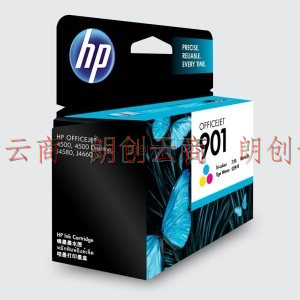 惠普（HP）901原装墨盒 适用hp Officejet J4580/J4660/4500 打印机 彩色墨盒