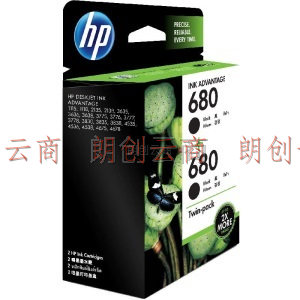 惠普（HP）680 墨盒 适用hp 2138/2677/3636/3638/3838/3776/3777/3778/4678/5078/5088打印机 双黑墨盒