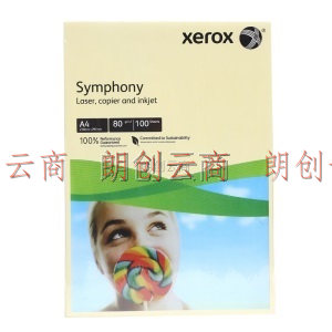 施乐（Xerox）黄色 80g A4 彩色复印纸 100张/包（100张）