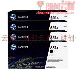 惠普（HP）CE340A 651A硒鼓适用M775dn/M775z/M775f 651A 651A四色套装（含1支黑色+3支彩色）
