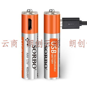 硕而博 7号USB充电电池 1小时快充锂聚合物电池 4节装AAA电池套装 1.5V恒压