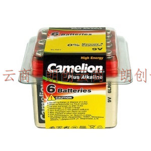 飞狮（Camelion）碱性电池 干电池 6LR61/9V/9伏 电池 6节 万用表/烟雾报警器/话筒/麦克风/医疗仪器