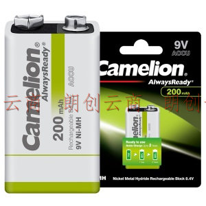 飞狮（Camelion）低自放镍氢充电电池 9V/9伏 200毫安时1节 万用表/烟雾报警器/麦克风/话筒/玩具遥控