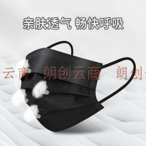 一期一会ichigo ichie黑色四层活性炭口罩 一次性成人男女透气雾霾防护7只/袋