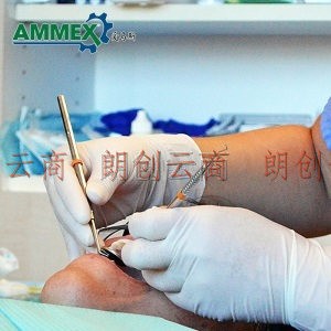 爱马斯AMMEX 一次性乳胶手套家务劳保实验室牙科隔离医务检查橡胶手套100只TLFCMD耐用型 乳白色小号S