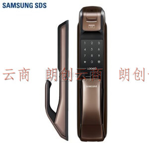三星（SAMSUNG）指纹锁密码锁家用防盗门锁智能电子锁 推拉手机开门SHP-DP728棕色