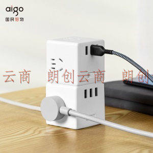 爱国者(aigo)魔方插座 3位+3USB创意插线板/插排/排插/接线板/拖线板 全长1.5米AC0331M