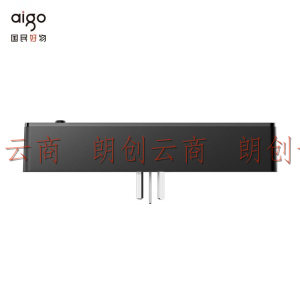 爱国者aigo一转二插座/转换插头/转换器带USB总控开关适用于卧室、客厅拉丝工艺黑色 TZ0221-aigo