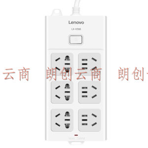联想（lenovo）插座插排插线板插座转换器 总控开关加长线5米LX-H566