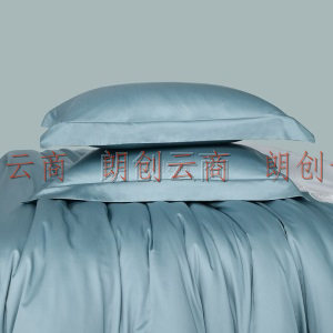 水星家纺 100S新疆长绒棉全棉四件套  床品套件床单被单 高支高密床上用品 密莎(深灰蓝) 1.8m床（适配220×240cm被子）