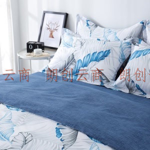 迎馨家纺 四件套床单枕套被罩简约亲肤斜纹床品套件 被套200*230cm 适用1.5/1.8米床