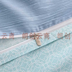 安睡宝（SOMERELLE）床品套件 全棉条纹简约四件套 纯棉床单被套 双人 齐拉索 1.5米床 200*230cm