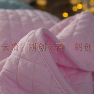 迎馨 被芯家纺 水洗棉绗缝夏被枕套三件套夏凉被空调被夏天薄被子 适用1.8米床 粉色