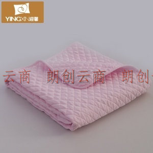 迎馨 被芯家纺 水洗棉绗缝夏被枕套三件套夏凉被空调被夏天薄被子 适用1.8米床 粉色
