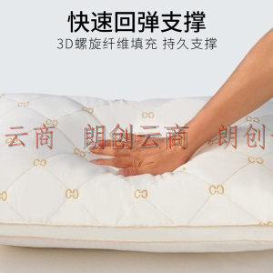 艾维（I-WILL）枕头枕芯 双C金字绗柔软羽丝绒单双人枕芯 一对2只 中枕45*70cm