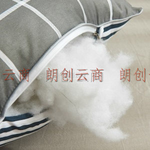 百富帝（byford）枕头枕芯 高弹丝绒枕单人纤维安睡枕一对装2只 方格