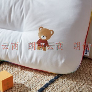 乐蜗家纺LOVO罗莱生活出品 儿童用枕头熊兜兜防螨纤维枕芯 47*73cm