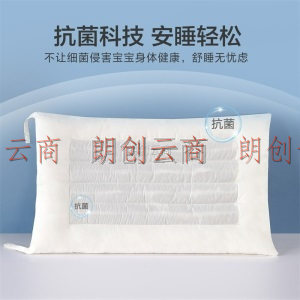 水星家纺 决明子低枕 儿童枕头枕芯纯棉抗菌 学生宿舍对枕两只装48×74×5.5cm