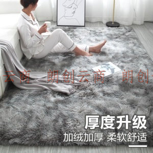 九洲鹿 地毯 素色防滑 客厅卧室沙发欧式加厚加柔丝毛地毯床边毯铺满地毯长绒茶几毯 70*160cm