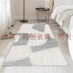 富居FOOJO仿羊羔绒床边地毯80*160cm北欧轻奢风茶几毯家用简约现代沙发毯卧室地毯