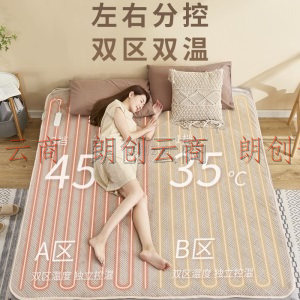 环鼎电热毯双人水暖毯电褥子单人恒温舒适智能床垫水暖炕双控1.8*2.0米ST200-180-2X 135W