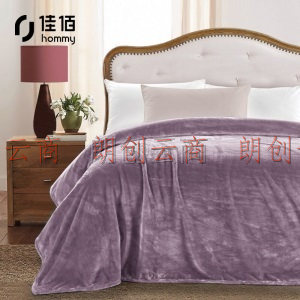 佳佰 毛毯加厚 A类母婴级 云貂绒毯子超柔毛毯被 葡萄紫 200*230cm 4.5斤