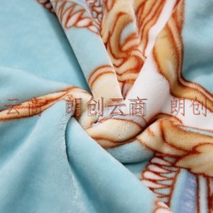 富安娜毛毯 加厚保暖毯子双层云毯 盖被毯子办公室午睡毯子双人毛毯被铺床毯 （约5斤） 格蒙登 -【尺寸:200*230】克重:3000g
