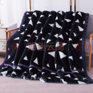 九洲鹿 毛毯家纺 双层盖毯加大加厚6.6斤拉舍尔毛毯 秋冬保暖毯子床单冬季空调毯盖毯 200*230cm